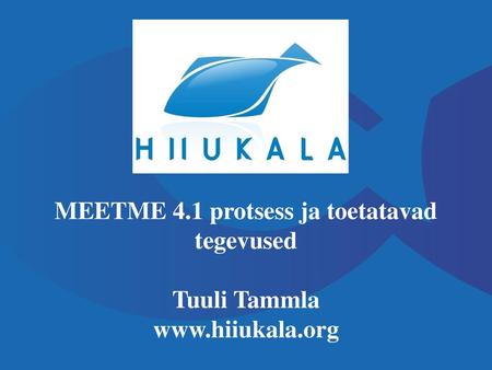 MEETME 4.1 protsess ja toetatavad tegevused  Tuuli Tammla